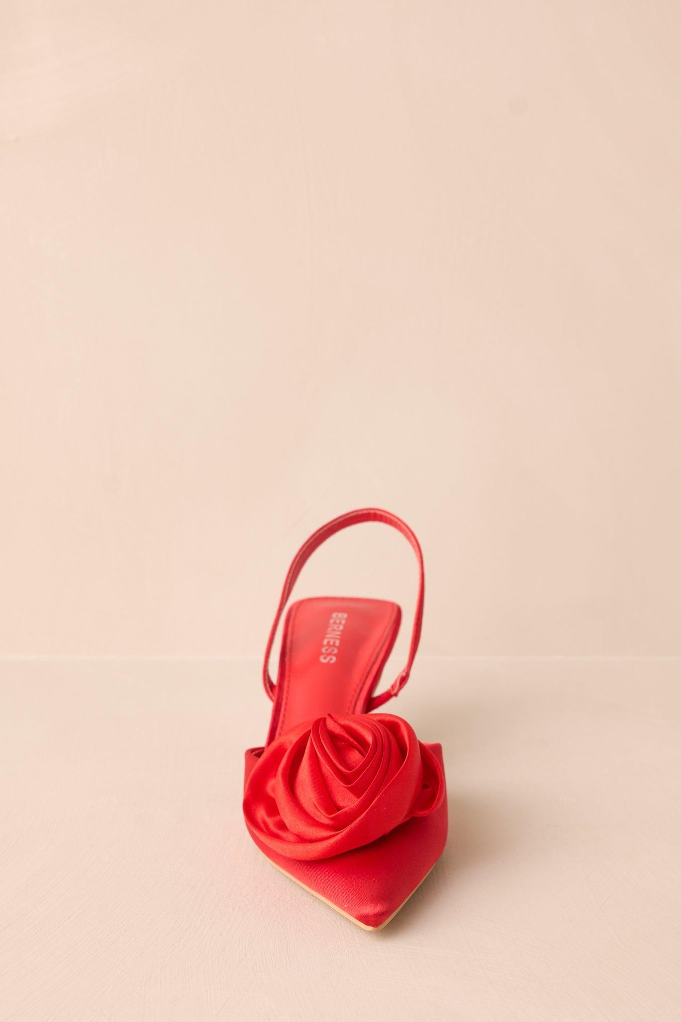 The Beats Of My Heart Red Slingback Kitten Heels Product Image