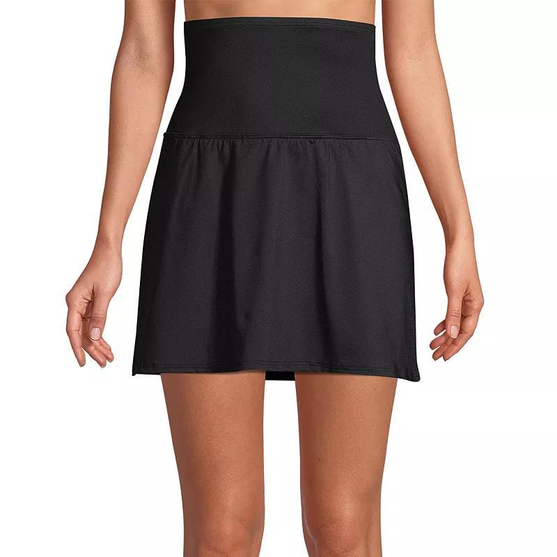 Plus Size Lands' End Tummy Control Ultra High-Waist Swim Skirt, Women's, Size: 24 W, Deep  Blue Product Image