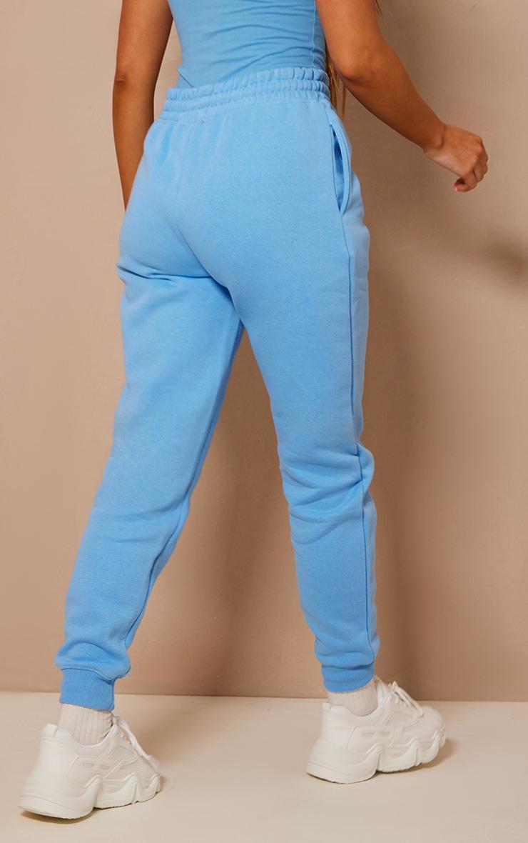 PRETTYLITTLETHING Bright Blue Logo High Waisted Cuffed Sweatpant Product Image