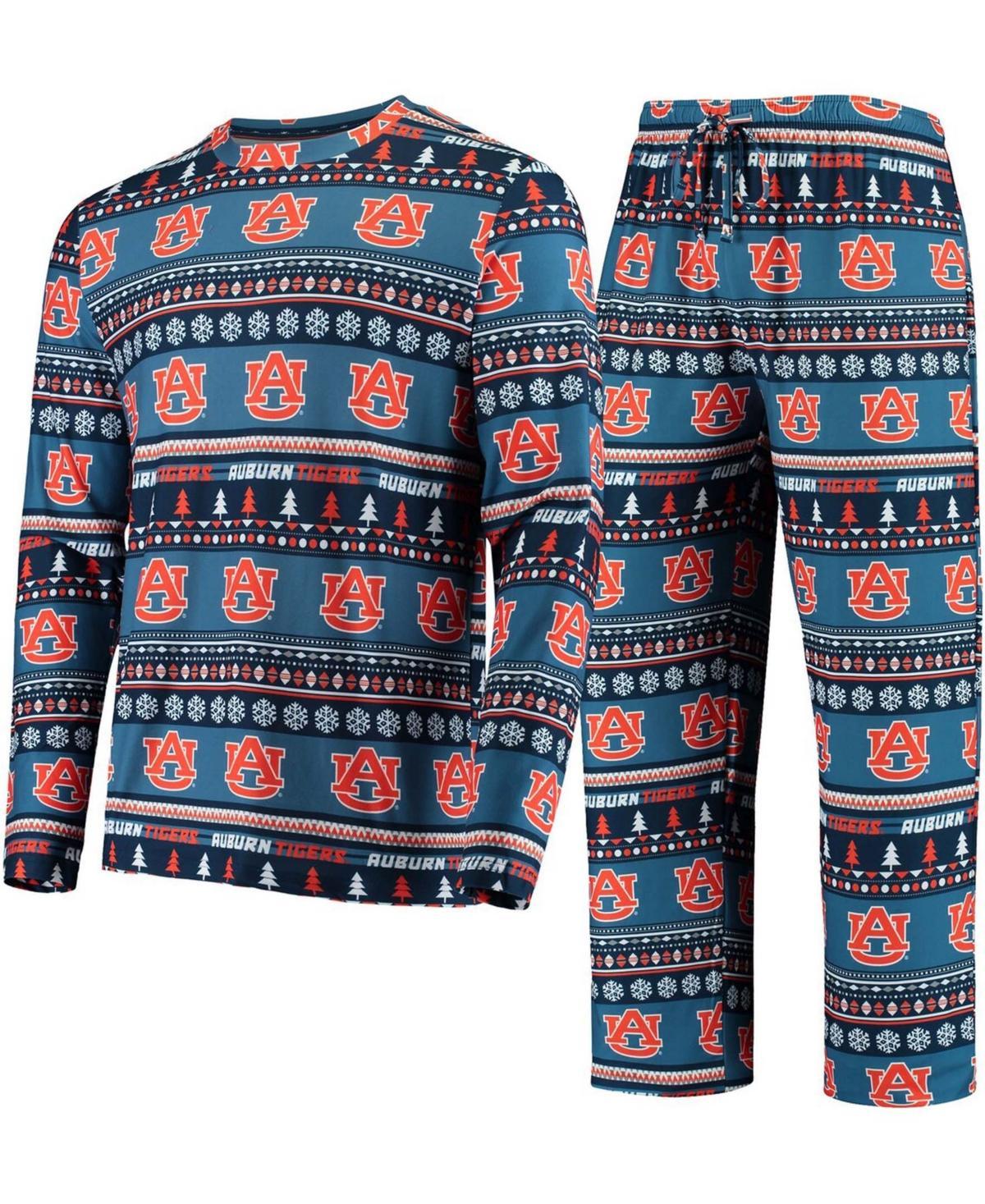 Men's Concepts Sport Navy Auburn Tigers Ugly Sweater Knit Long Sleeve Top and Pant Set, Size: Medium, Blue Product Image