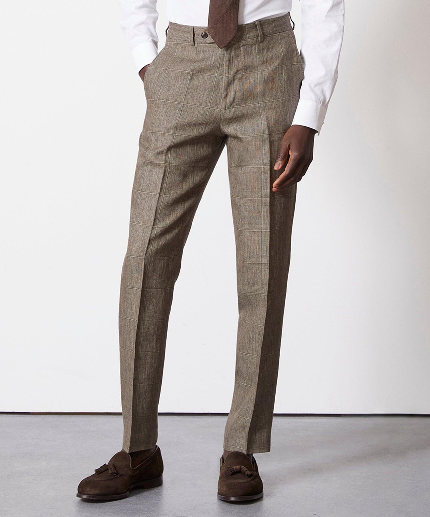 Italian Linen Sutton Jacket in Olive Glenplaid Product Image