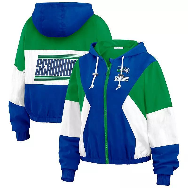 Women's WEAR by Erin Andrews  Red Tampa Bay Buccaneers Color Block Full-Zip Windbreaker Jacket, Size: 2XL Product Image