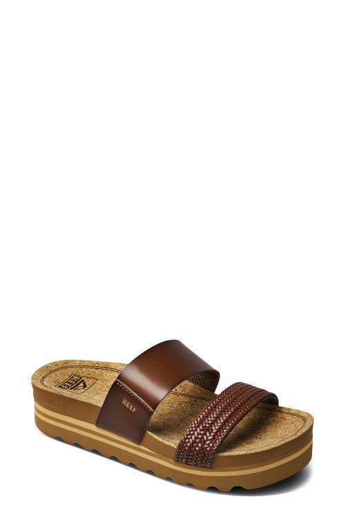 Reef Womens Cushion Vista Hi Braided Strap Platform Slides Product Image