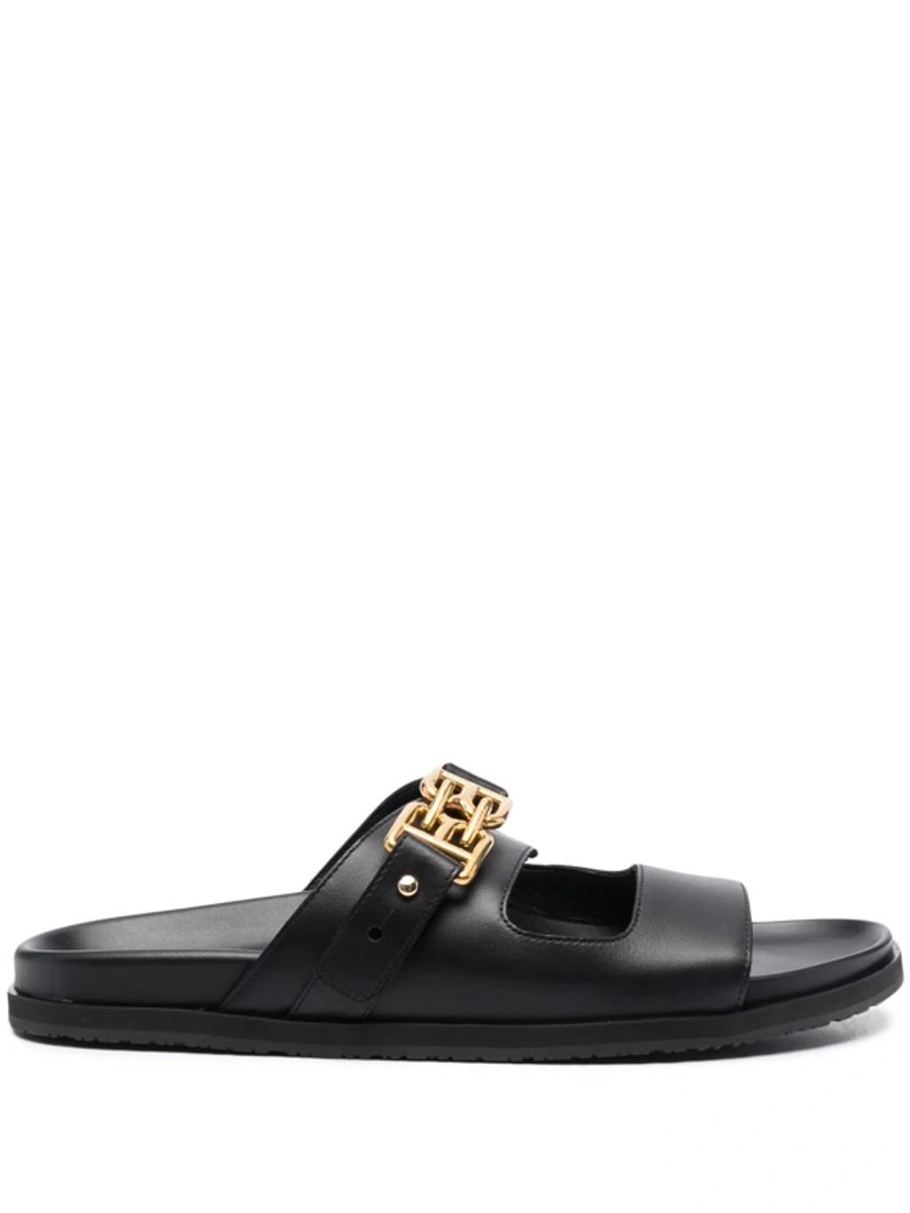 BALLY Double-strap Logo-charm Sandals In Black   Product Image