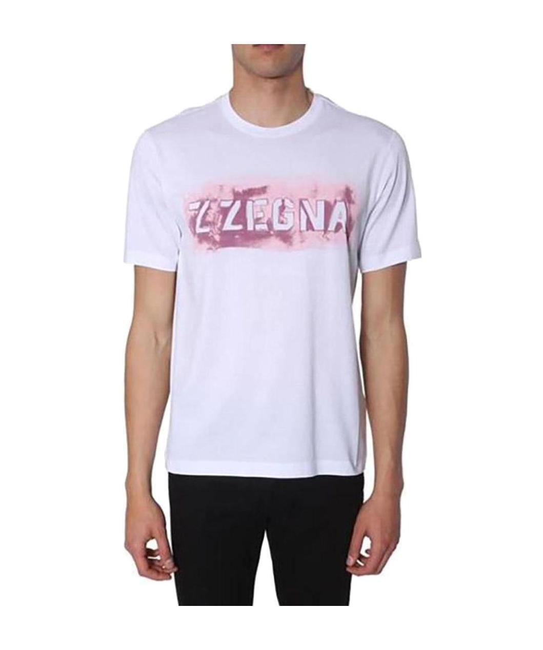 ZEGNA Logo T-shirt In White Product Image