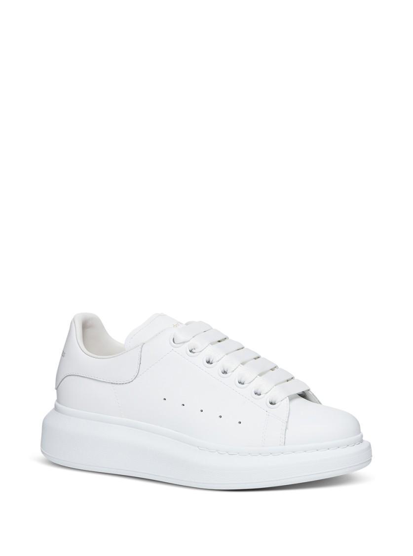 ALEXANDER MCQUEEN Heel Tab Wedge Sneakers In White Product Image