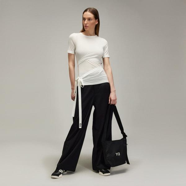 adidas Y-3 Tencel Short Sleeve Tee Core White XS Womens Product Image