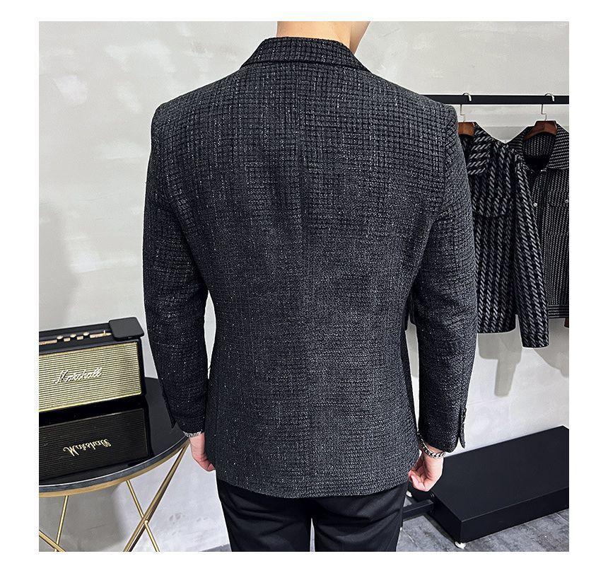 Glitter Tweed Double-Breasted Blazer Product Image