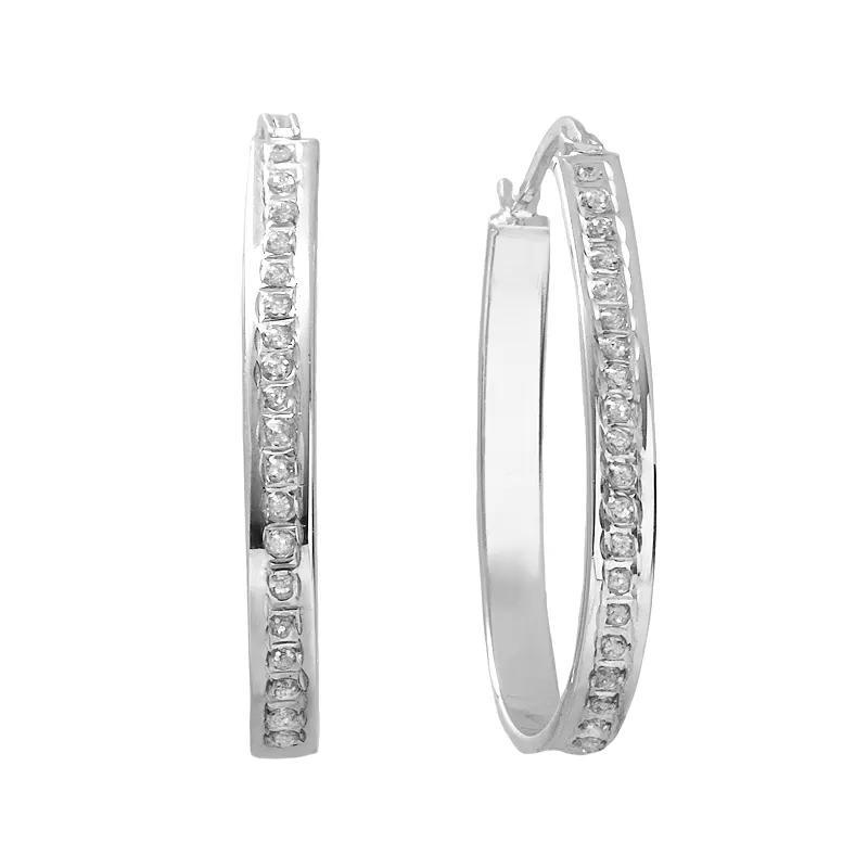 Diamond Mystique 18k Gold Over Silver Pear Hoop Earrings, Women's, Yellow Product Image