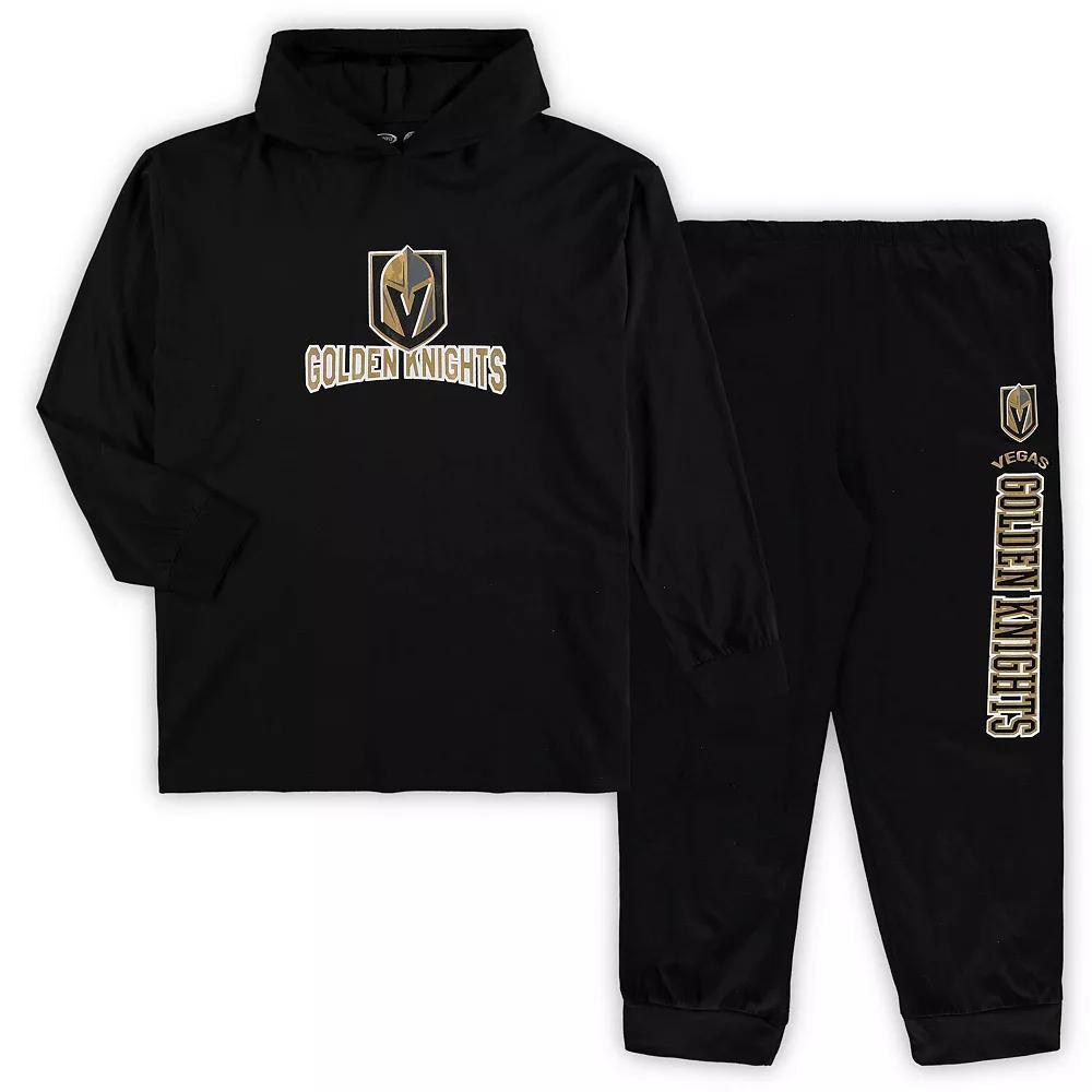 Men's Concepts Sport Black Vegas Golden Knights Big & Tall Pullover Hoodie & Joggers Sleep Set, Size: XLT, Lvk Black Product Image
