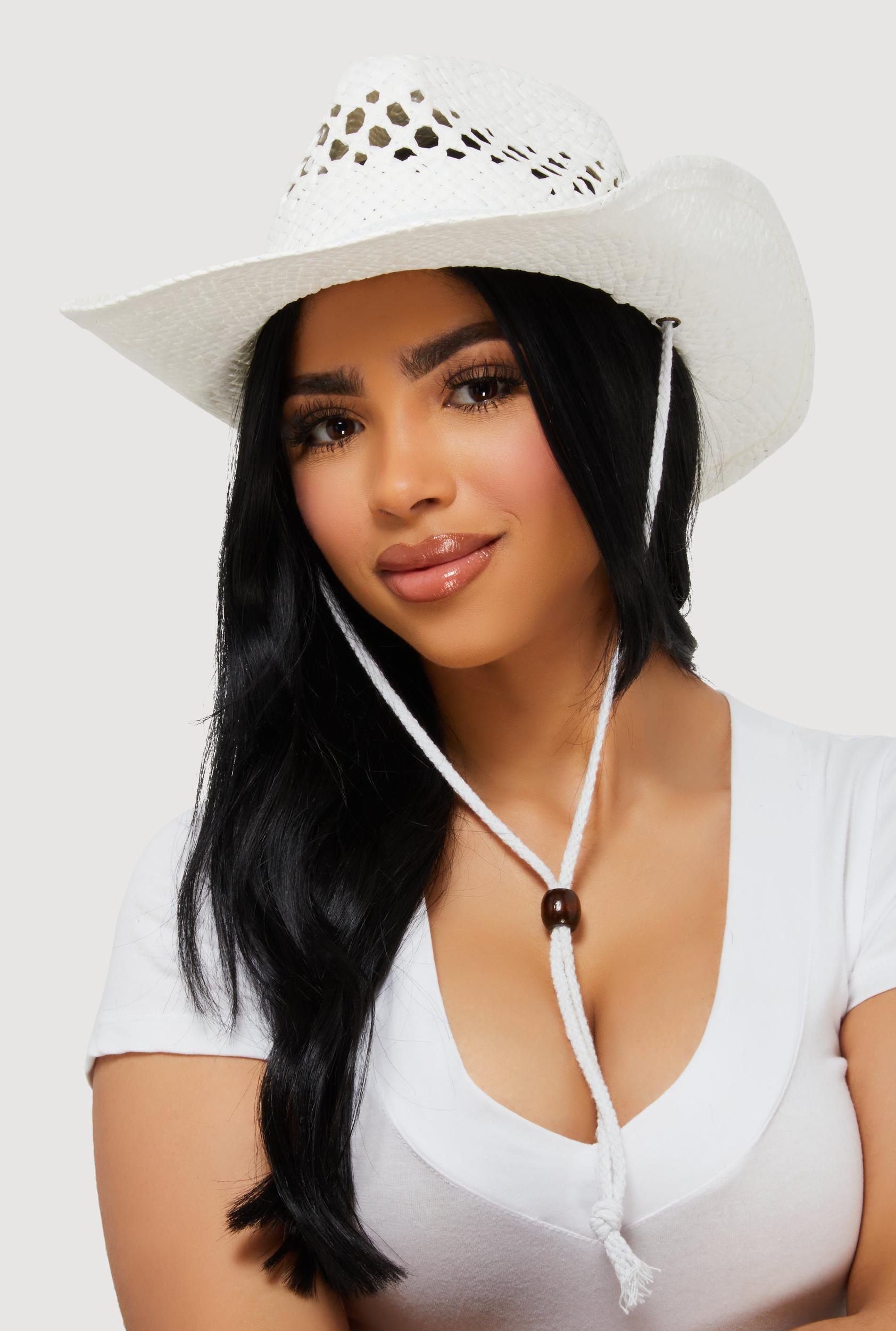 Woven Straw Cowboy Hat Female Product Image