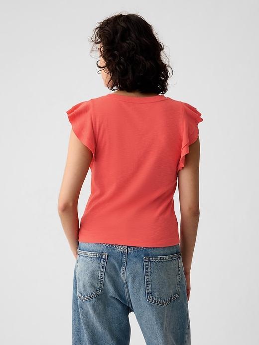Essential Rib Flutter-Sleeve Shirt Product Image