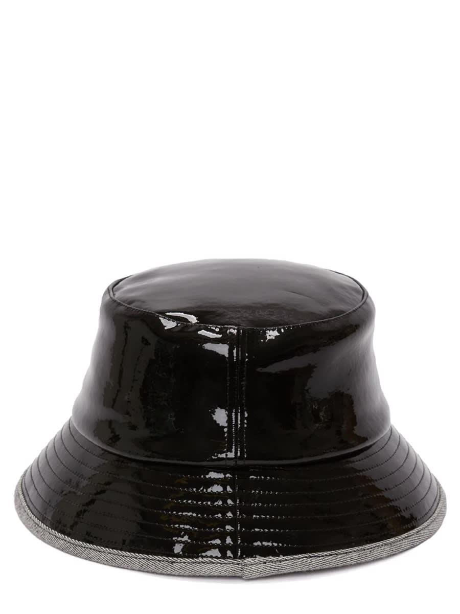 JW ANDERSON Coated Denim Logo Bucket Hat In Black Product Image