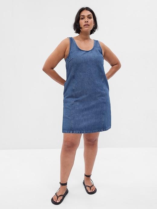 A-Line Denim Mini Dress Product Image