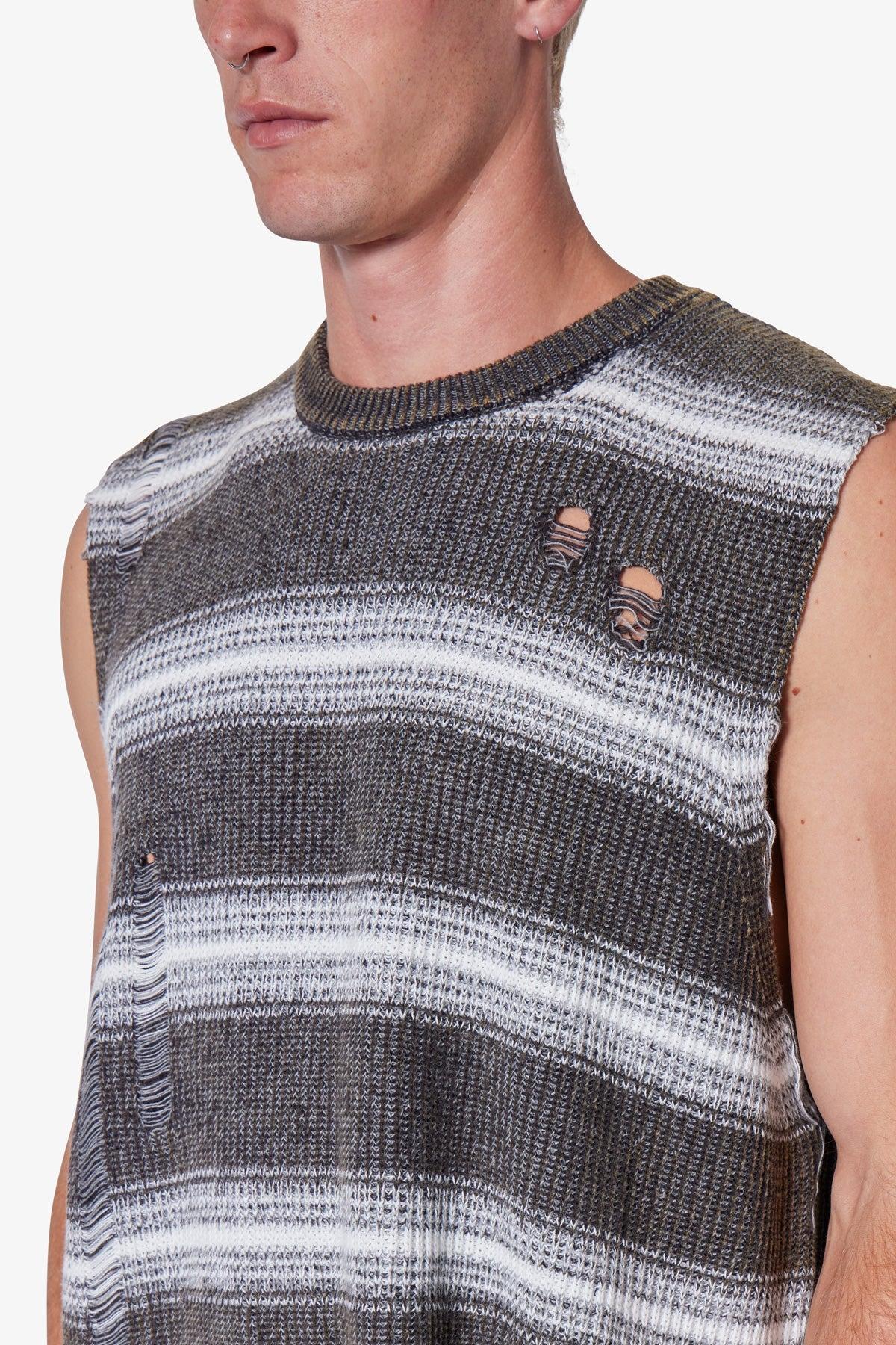 Destroyed Pullover Shirt - Black/White Product Image