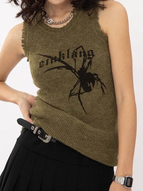 Spider Jacquard Raw Trim Tank Top Product Image