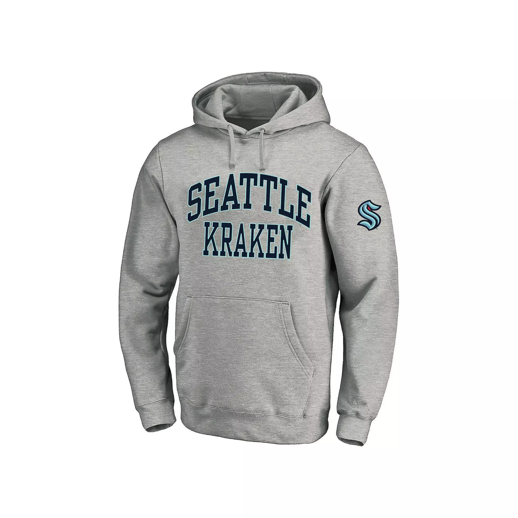 Men's Fanatics Heather Gray Seattle Kraken Big & Tall Fleece Pullover Hoodie, Size: 2XLT, Krk Grey Product Image
