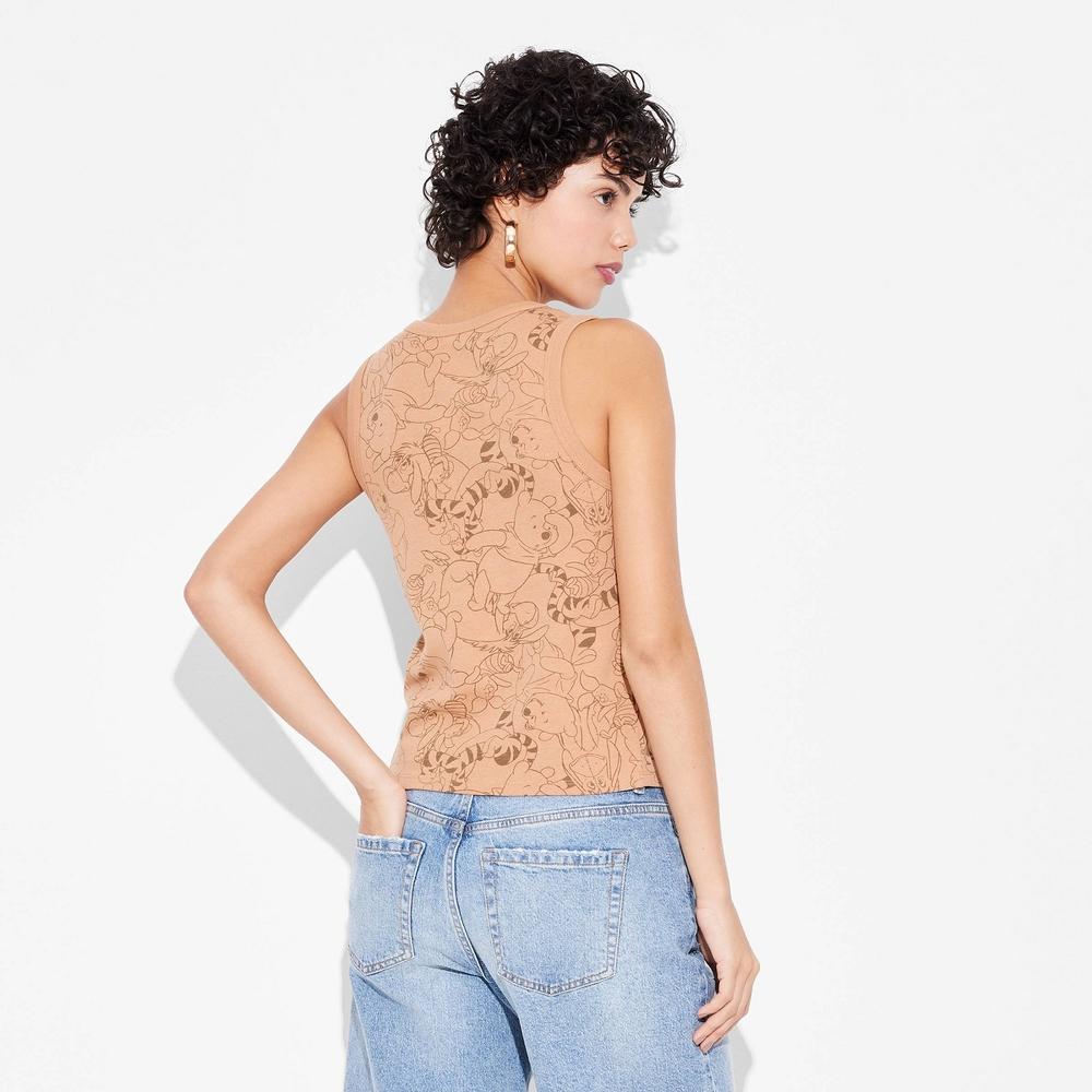 Womens Winnie the Pooh Graphic Tank Top - Brown Product Image