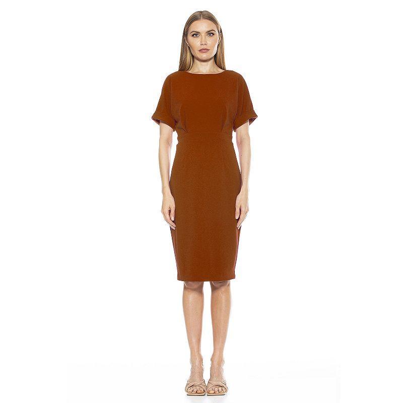 Women's ALEXIA ADMOR Jacqueline Dolman Sheath Dress, Size: XS, Brown Product Image
