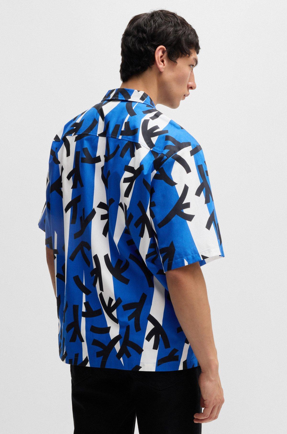 Relaxed-fit shirt in printed cotton poplin Product Image