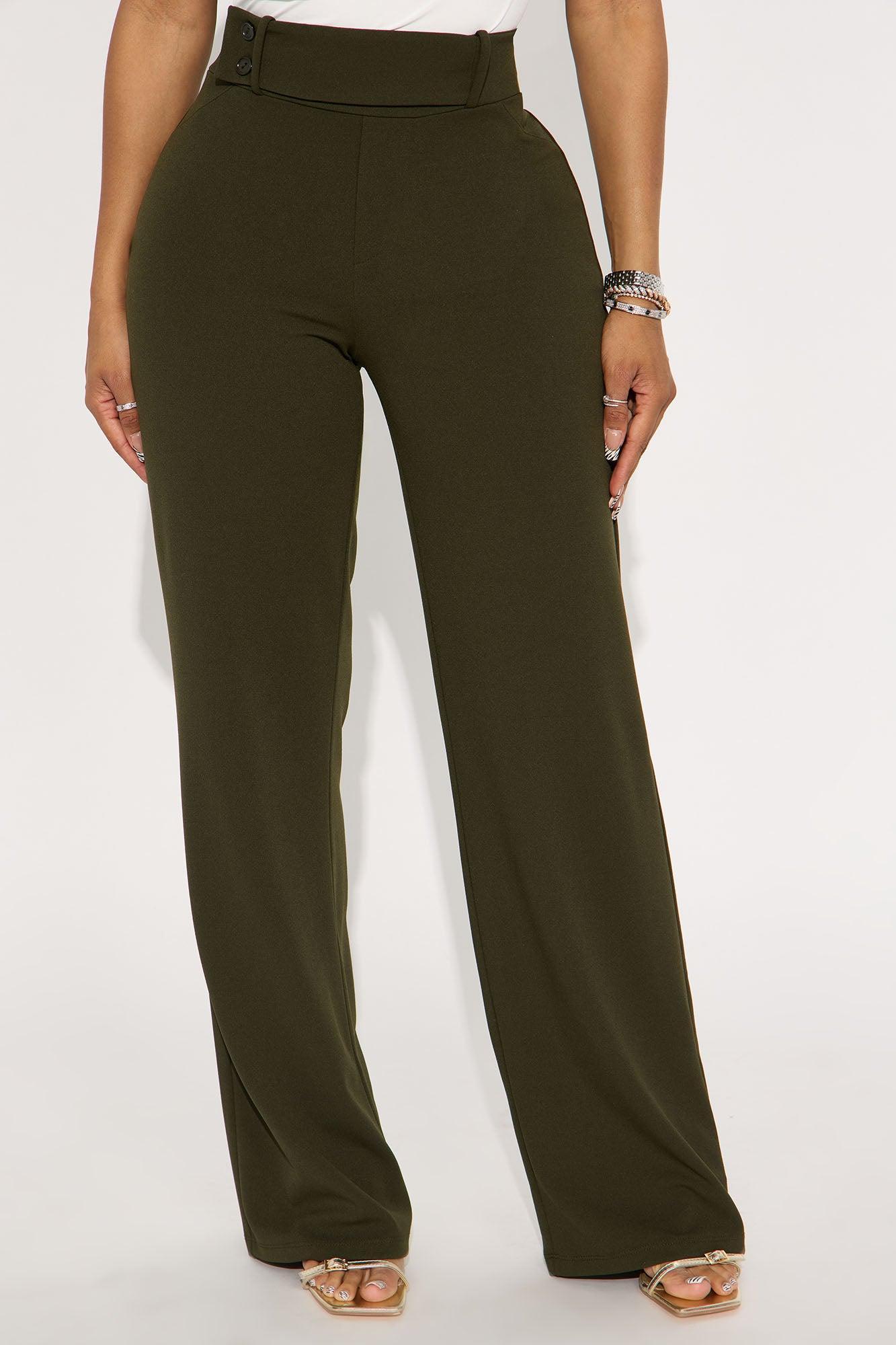 Office Tea Straight Leg Trouser Pant - Olive Product Image