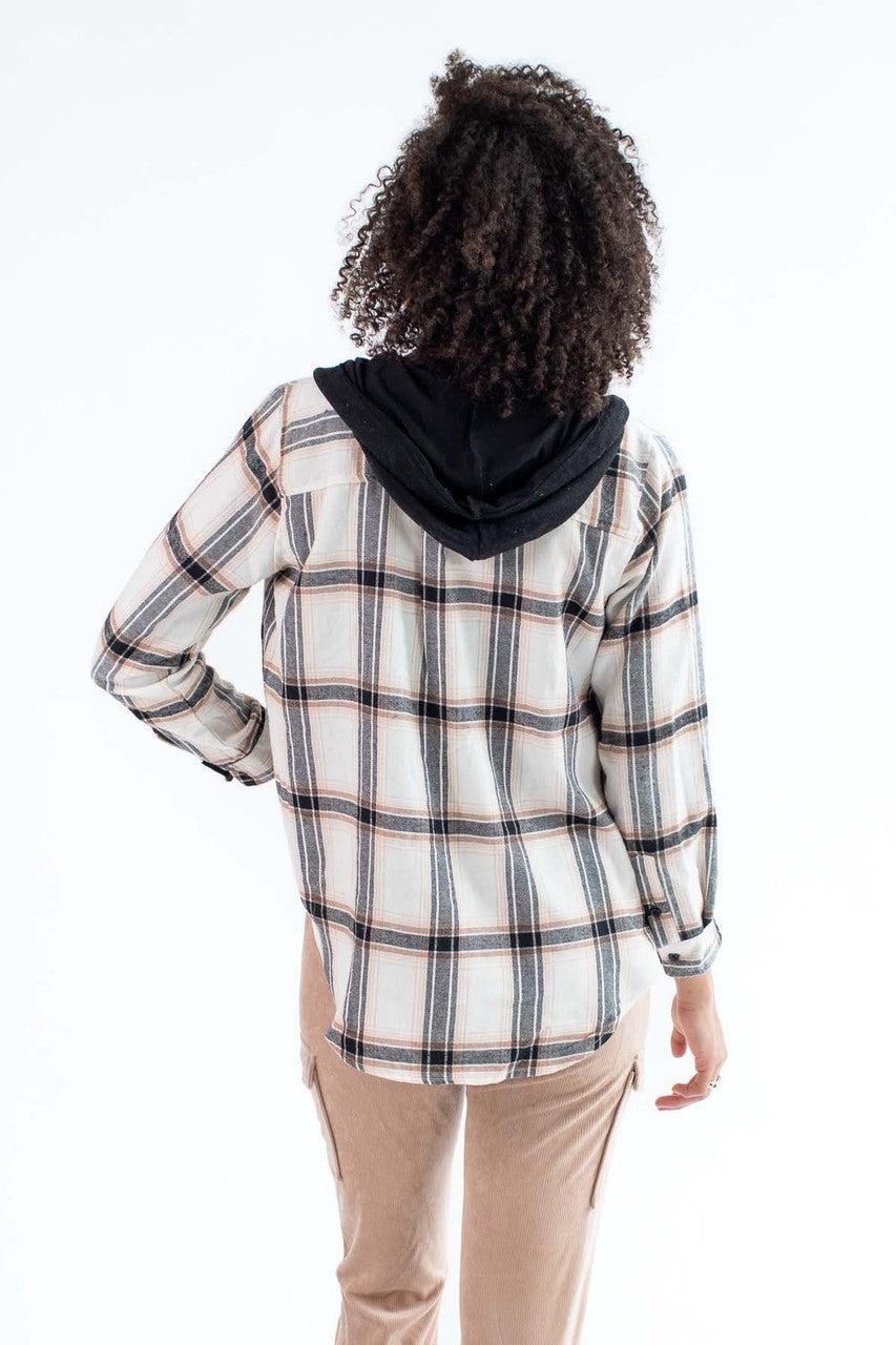 Black Hooded Flannel Product Image