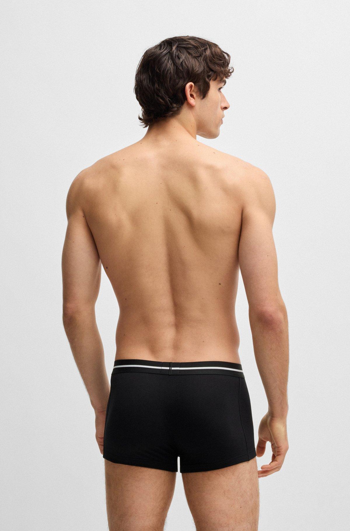 Three-pack of stretch-cotton trunks with logo waistbands Product Image
