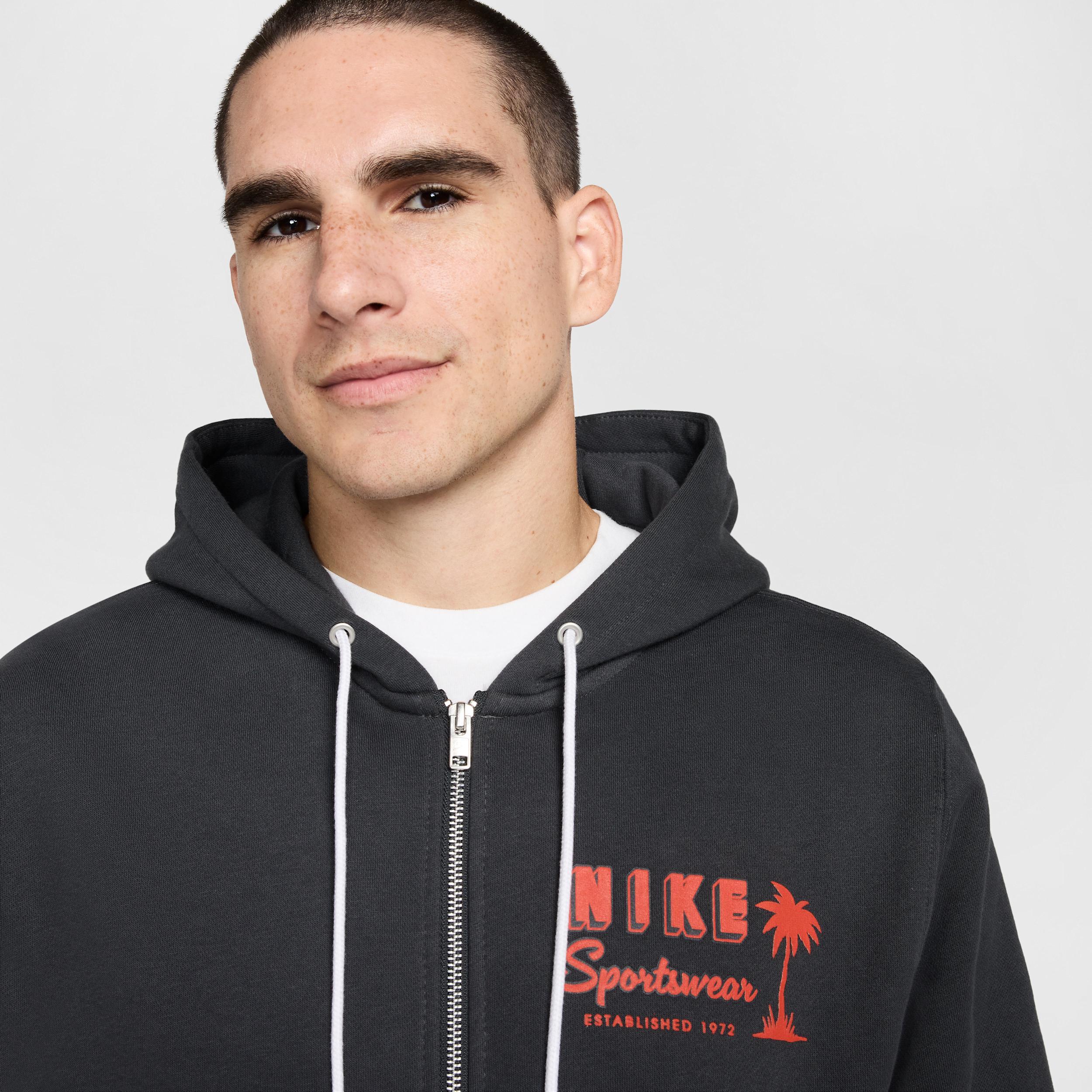 Mens Nike Tropical Graphic Full-Zip Fleece Hoodie Blue Turq Product Image