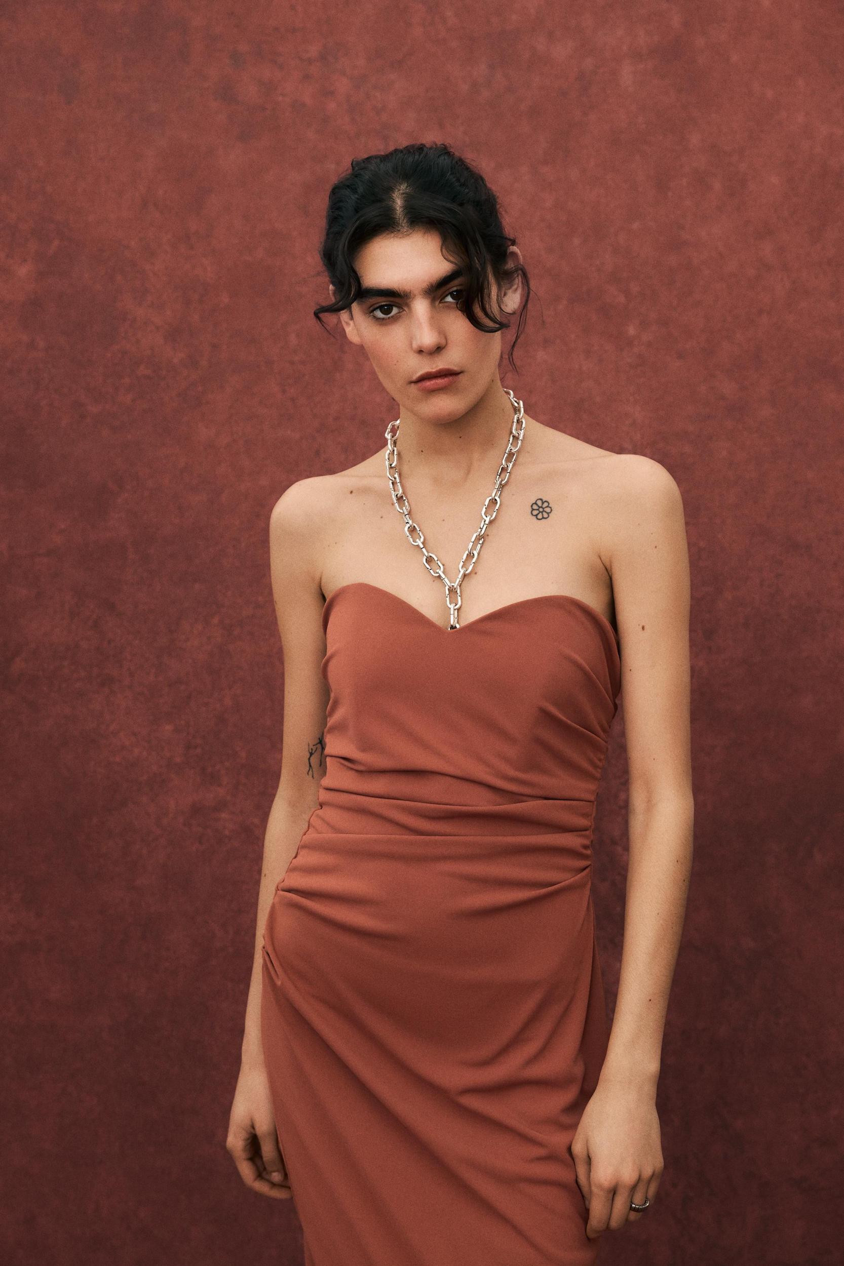 STRAPLESS MIDI DRESS Product Image