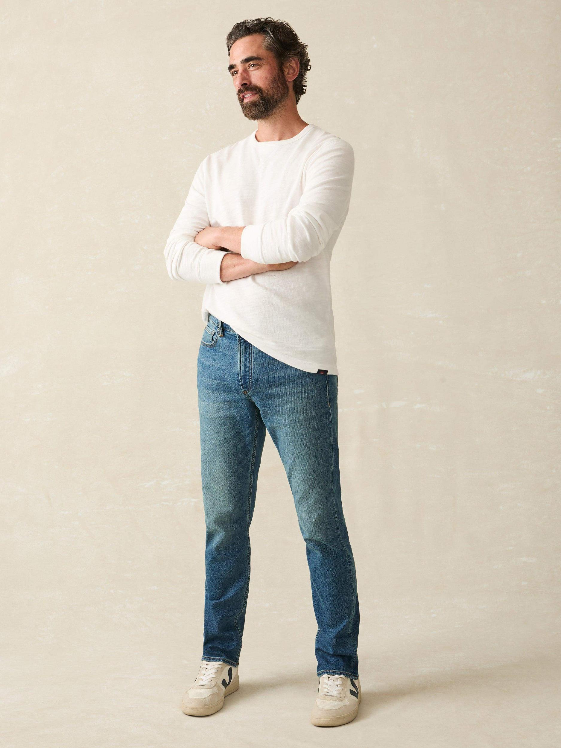 Sunwashed Slub Crew - White Male Product Image