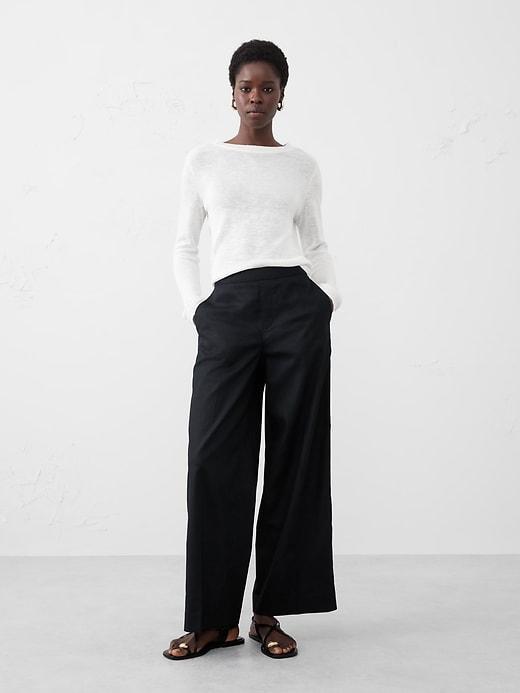 Hayden Wide-Leg Linen-Blend Pull-On Pant Product Image