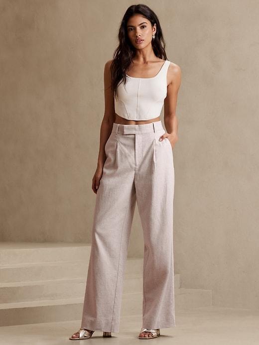 High-Rise Linen-Blend Pant Product Image