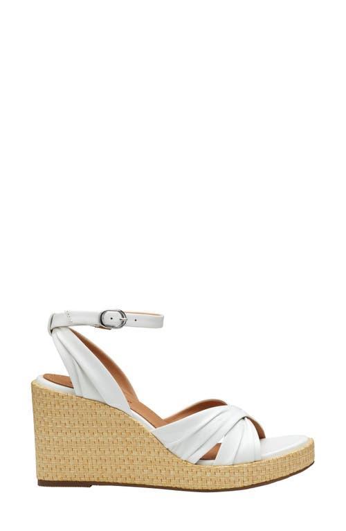 Johnston  Murphy Womens Marcia Leather Cross-Band Espadrille Platform Wedge Sandals Product Image