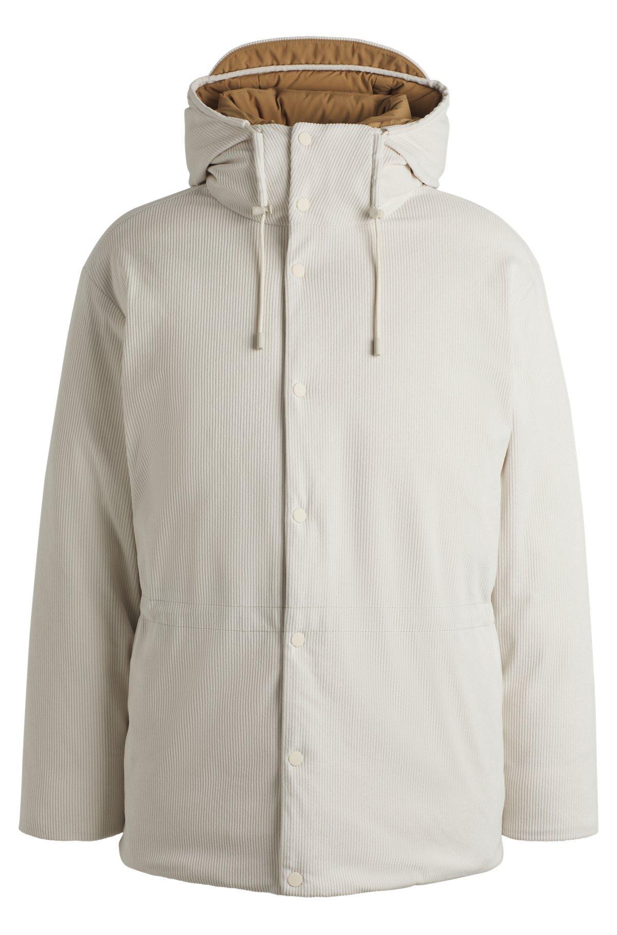 Regular-fit down jacket in thick corduroy Product Image