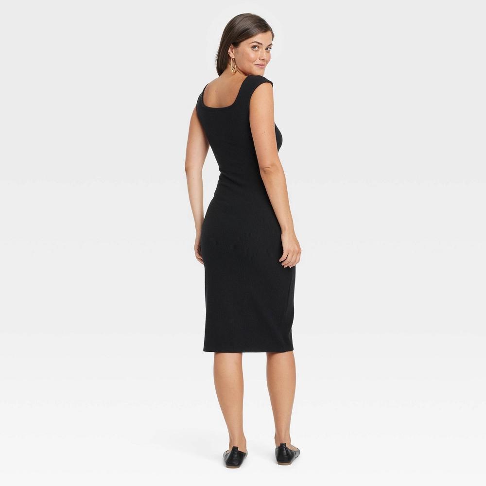 Womens Knit Midi Bodycon Dress - Universal Thread Black XL Product Image