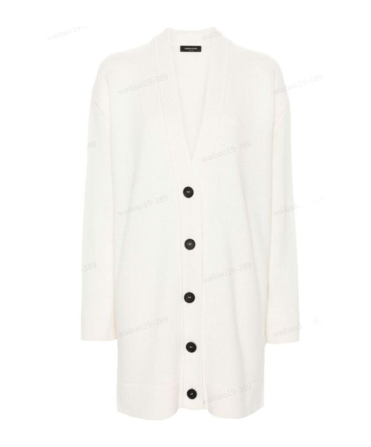 FABIANA FILIPPI V-neck Knitted Cardigan In White Product Image