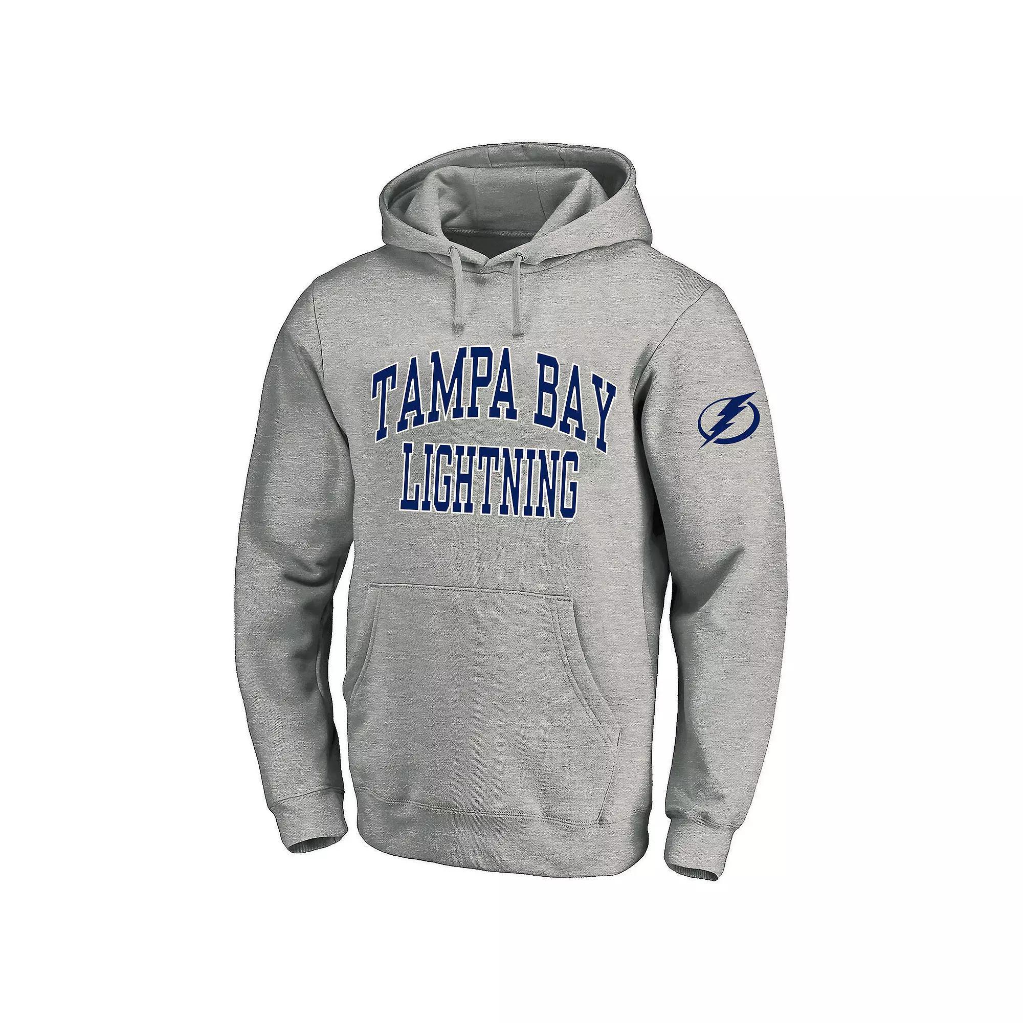 Men's Fanatics Heather Gray Tampa Bay Lightning Big & Tall Fleece Pullover Hoodie, Size: 5XB, Lgh Grey Product Image