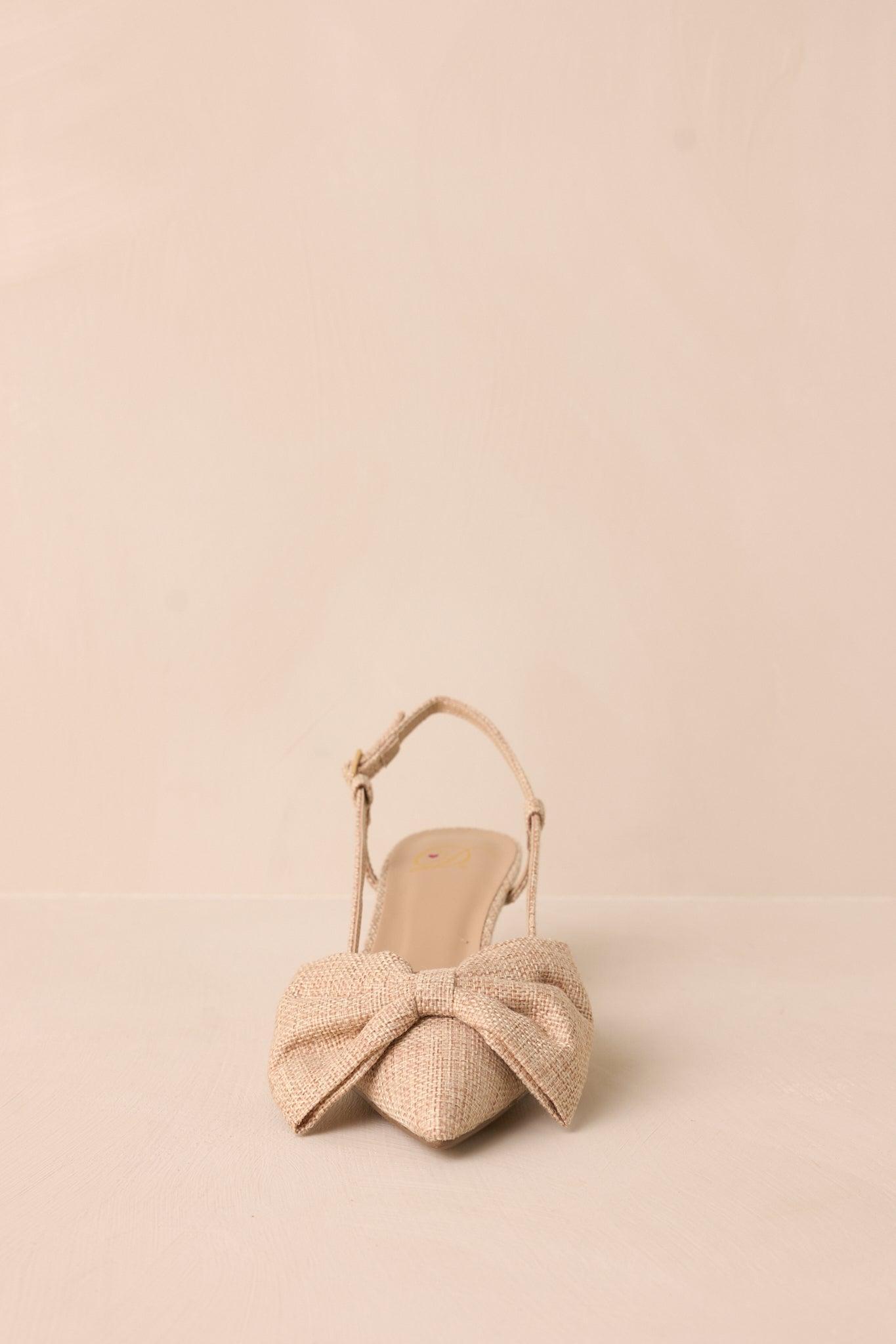 Wildest Dreams Raffia Pointed Toe Kitten Heels Product Image