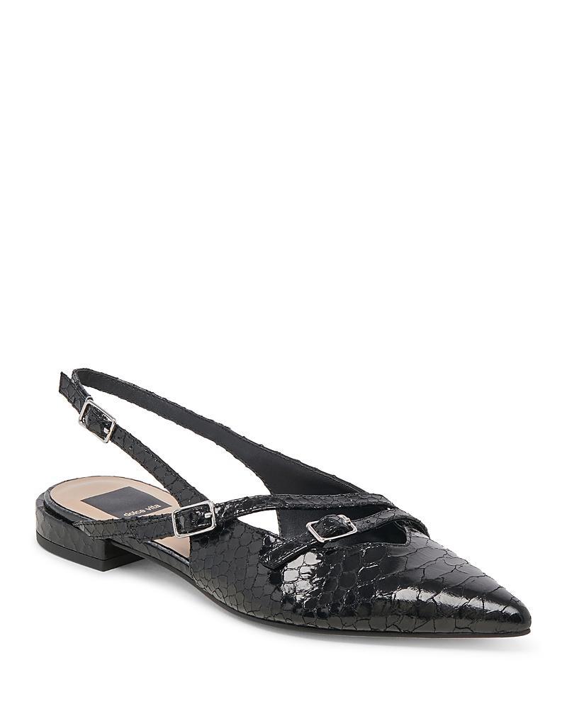 Dolce Vita Womens Pamla Croc Embossed Slingback Flats Product Image