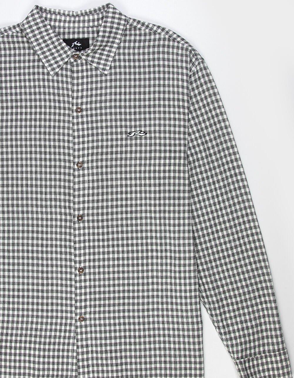 RUSTY Datsun Check Mens Button Up Shirt - BLACK Product Image