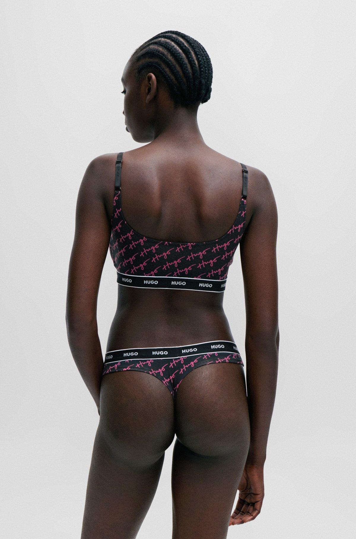 Two-pack of stretch-cotton bralettes with logo underbands Product Image
