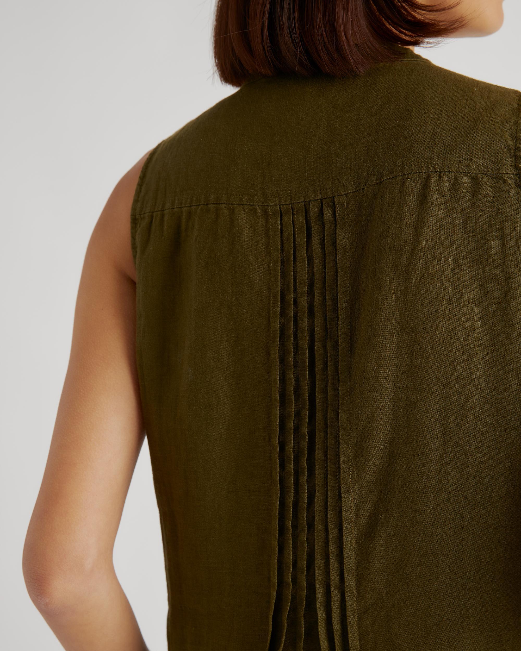 Quince | Women's 100% European Linen Sleeveless Swing Dress Size XS Product Image