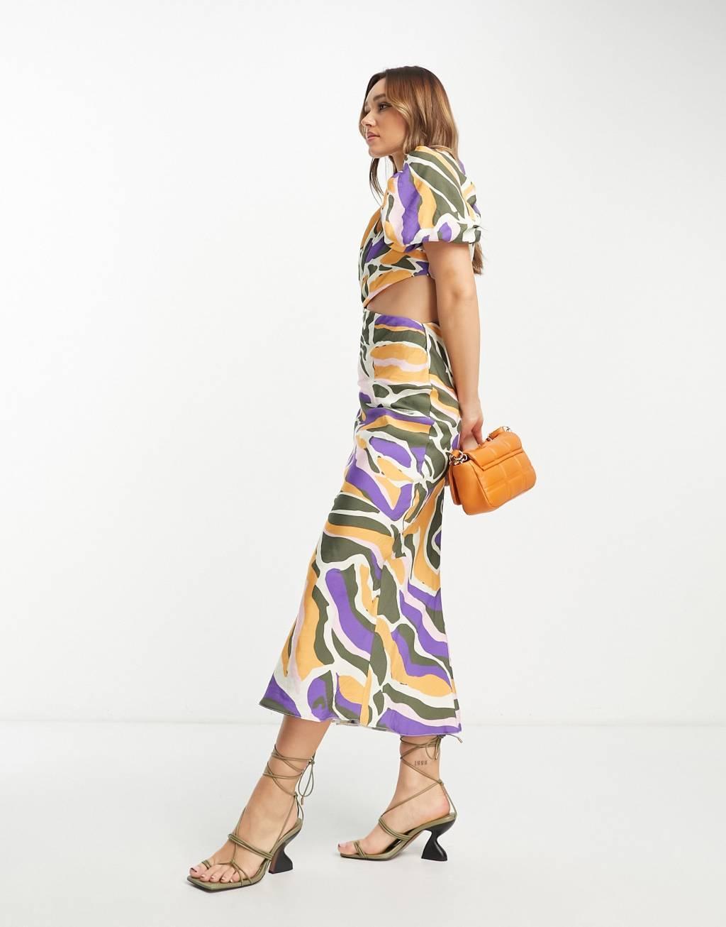 ASOS DESIGN washed one shoulder maxi dress with cut out side waist detail Product Image