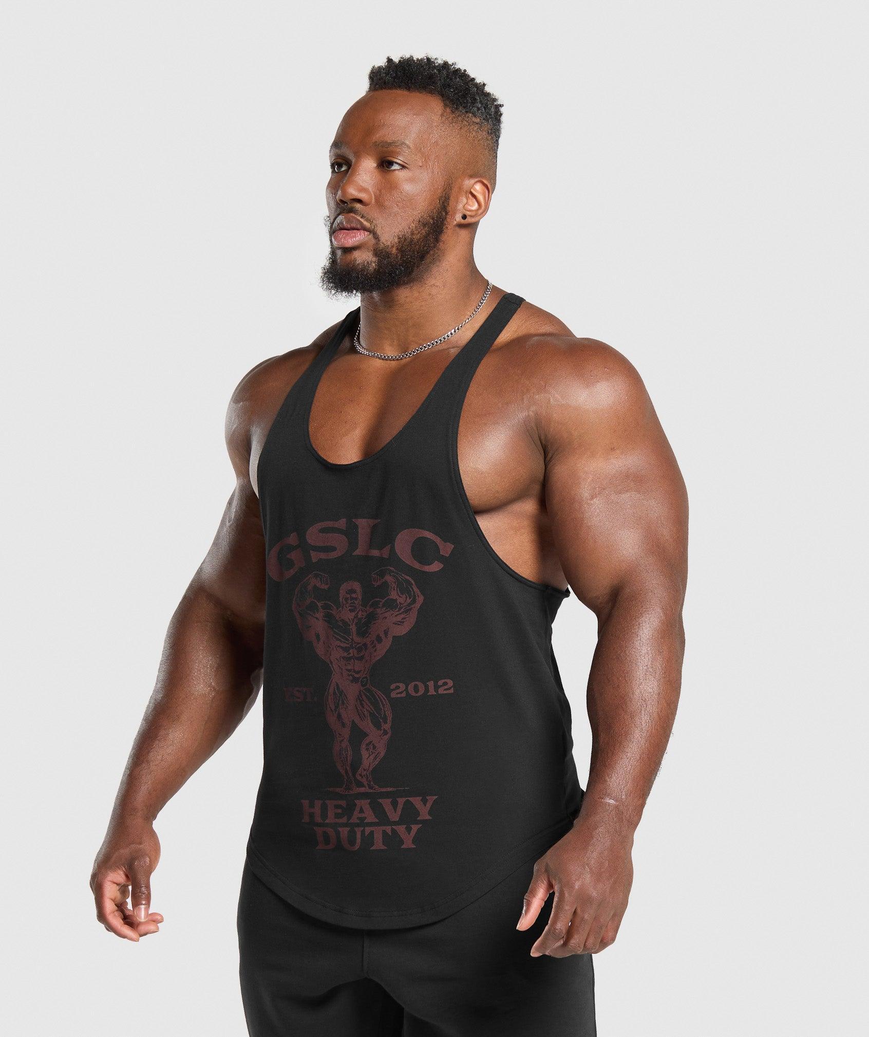 Gymshark Heavy Duty Stringer - Black Male Product Image