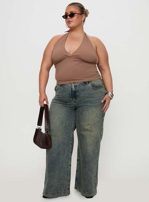 Whimsy Halter Top Chocolate Curve Product Image