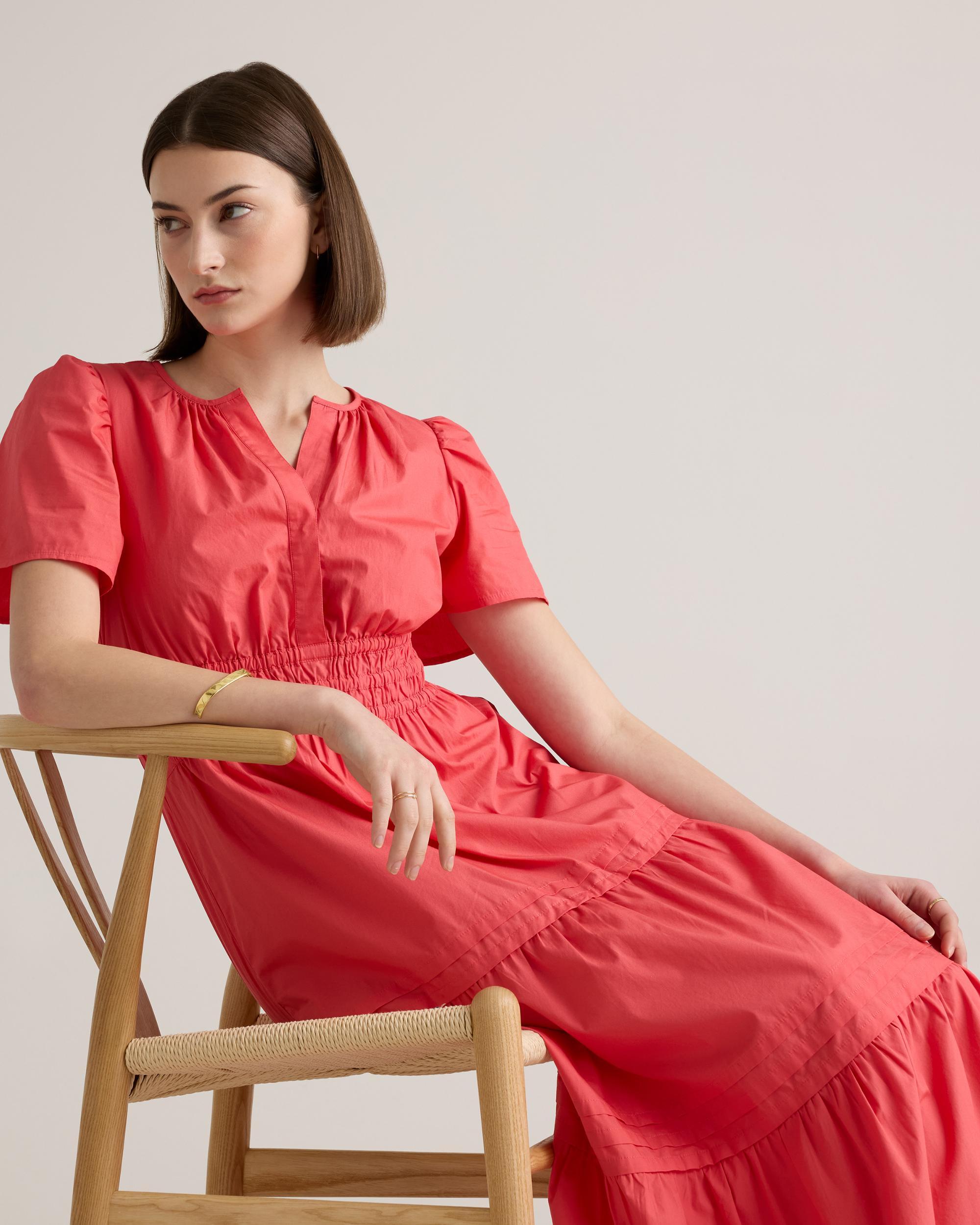 Quince | Women's Poplin Tiered Maxi Dress Size XL, Cotton Product Image