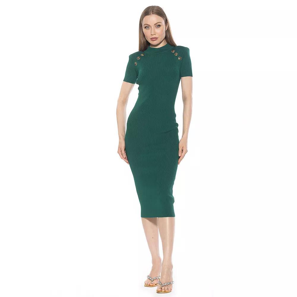 Women's ALEXIA ADMOR Adara Short Sleeve Mock Neck Midi Dress, Size: Medium, Pink Product Image