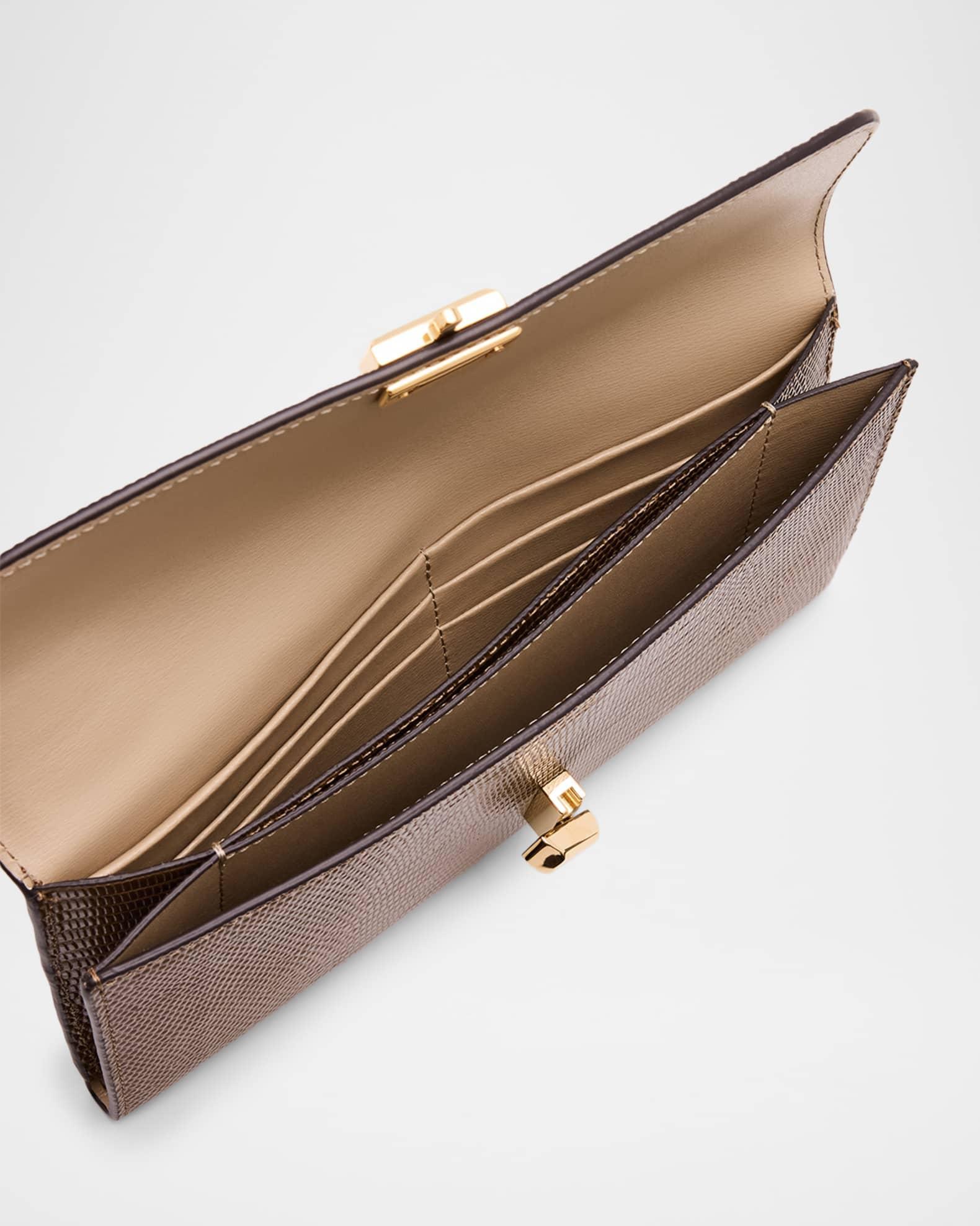T-Lock Lizard-Embossed Leather Wallet Product Image