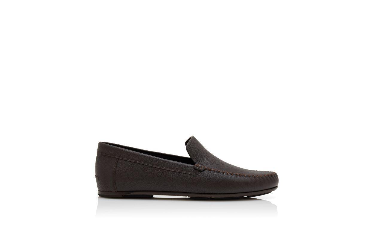 ALDER Dark Brown Calf Leather Slippers Product Image