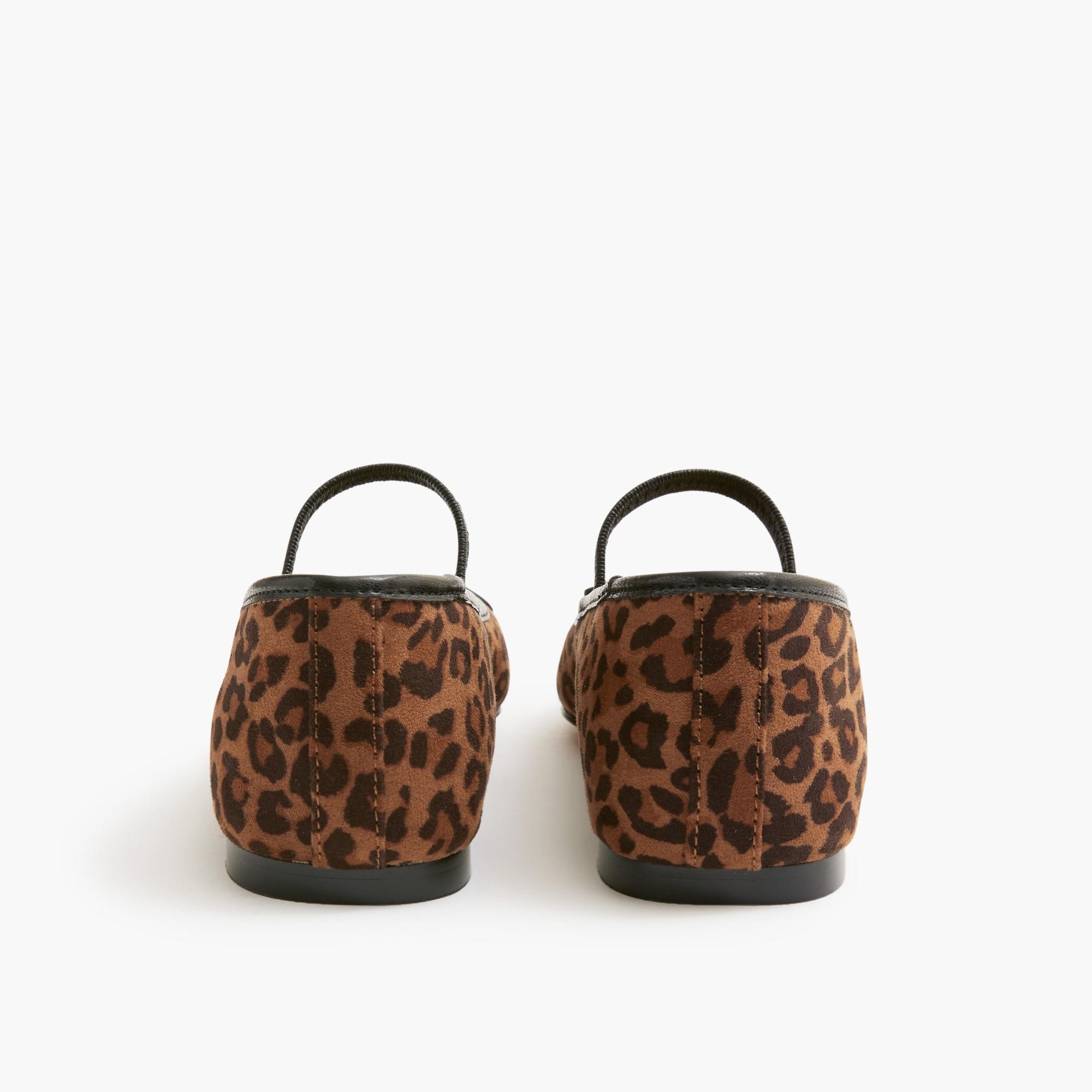 Leopard square-toe ballet flats with strap Product Image